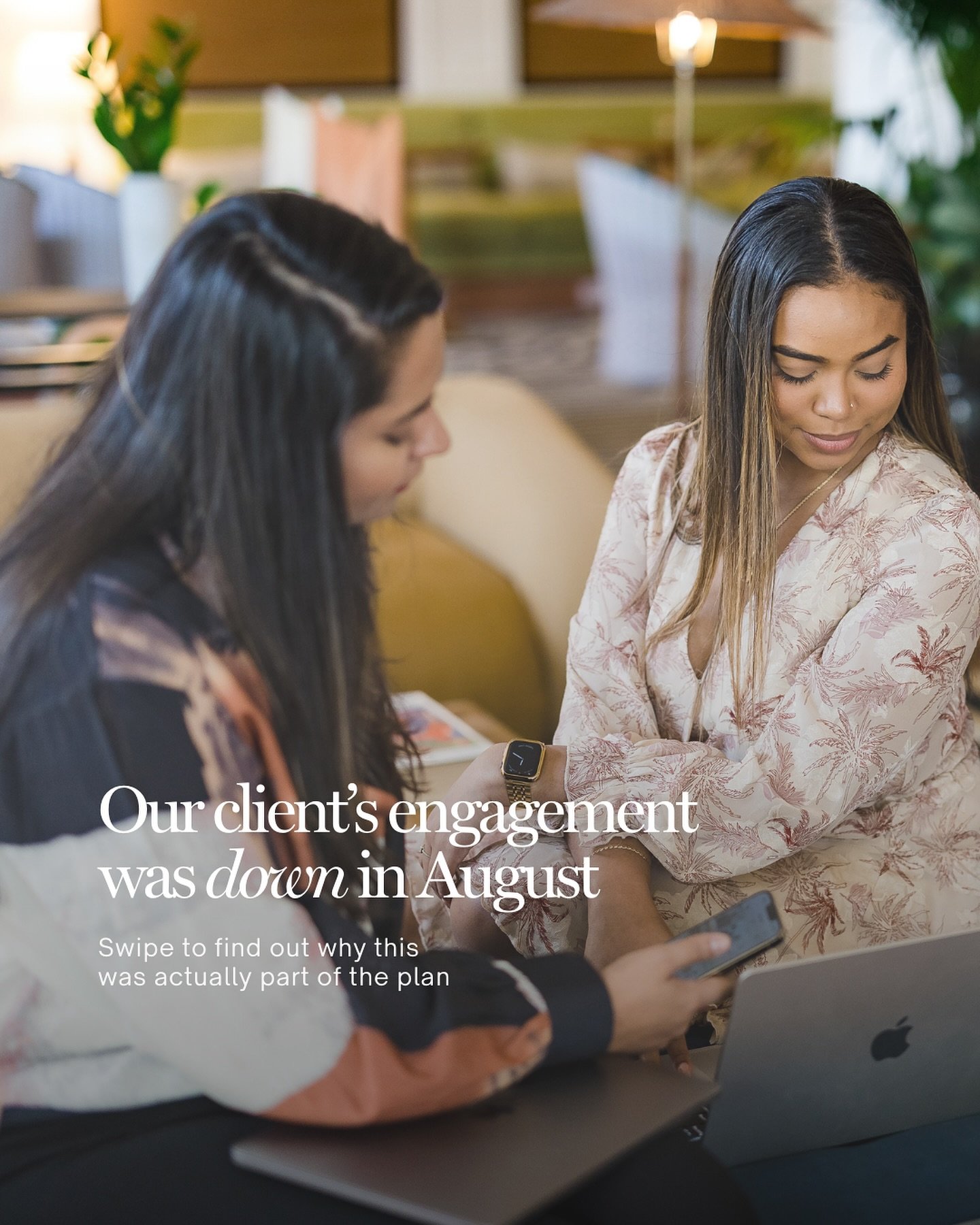 Don&rsquo;t be fooled: Engagement &ne; Sales&nbsp;

One of our client&rsquo;s engagement rates was down in August but that didn&rsquo;t worry us, it was actually a part of the plan.&nbsp;

Why? A thoughtful social media strategy prioritises the right