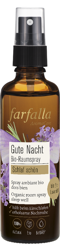 Schlaf schön, Lavendel, Gute Nacht Bio-Raumspray Farfalla