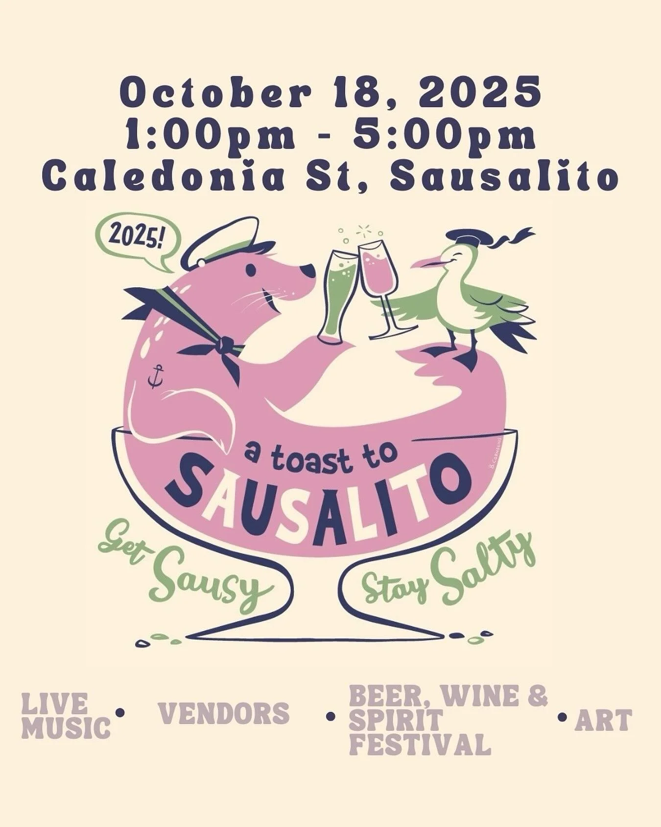 ✨ A Toast to Sausalito ✨
⠀⠀⠀⠀⠀⠀⠀⠀⠀
It&rsquo;s that time again! Hey friends &mdash; come join me this Saturday, October 18th from 1&ndash;5 PM for one of my favorite local events, A Toast to Sausalito! 🎶🍴🥂
⠀⠀⠀⠀⠀⠀⠀⠀⠀
Enjoy live music, delicious food