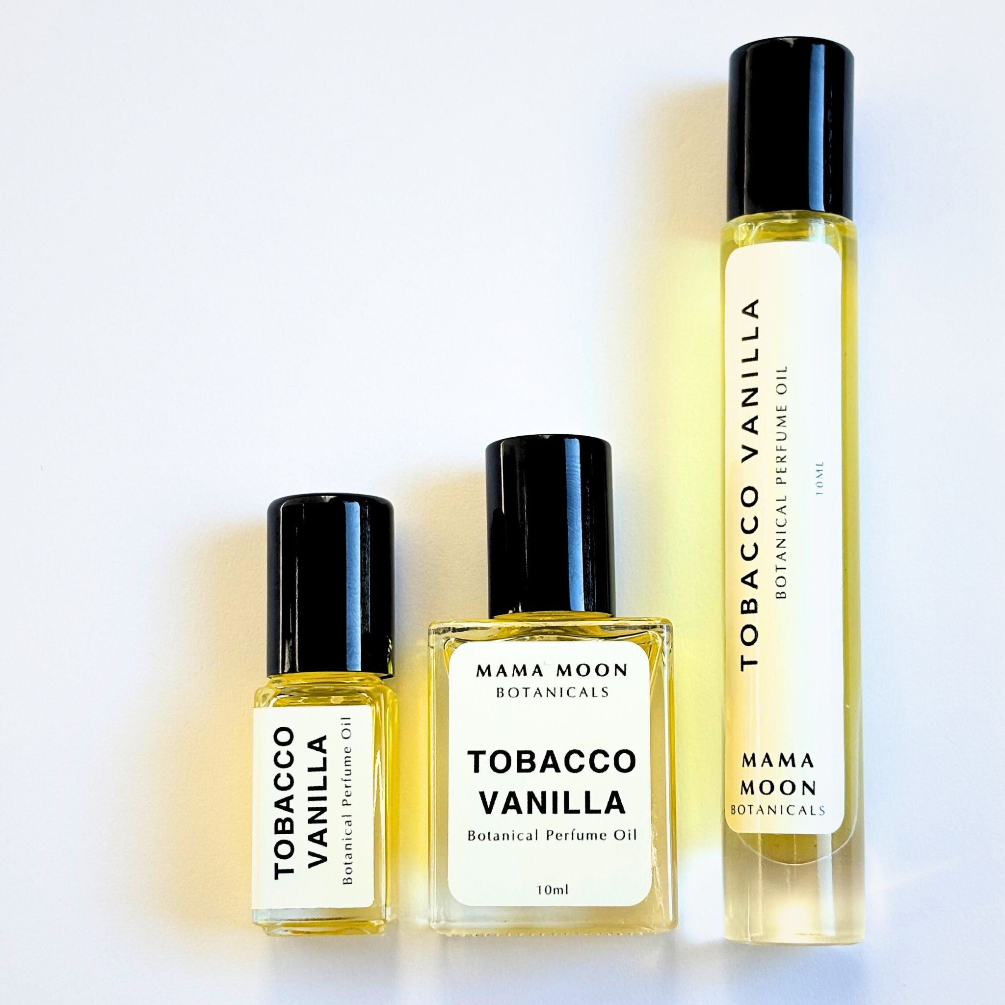 Tobacco Vanilla natural perfume oil available in 3ml rollerball and 10ml bottle