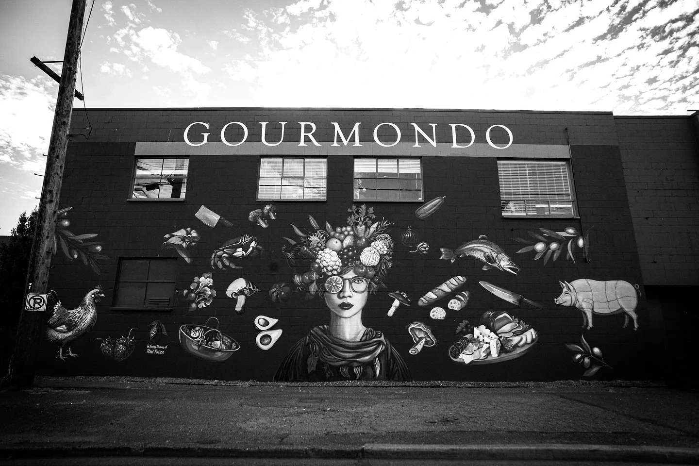 final shots! thank you @jasonpuccinelli for executing the perfect mural for @gourmondoco - so fun to watch the ownership and staff feel so much joy walking by her everyday! and thank you @gourmondoco for nourishing our amazing artists with your delis