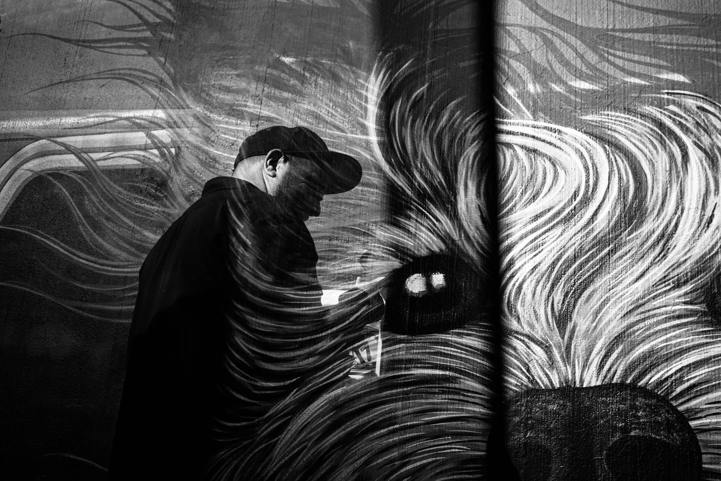 the one and only @caseyweldon painting in #sodo last week!! last time we worked with casey was a temporary 2020 covid mural for @lifeonmarsseattle 🤯 generous with his time then and generous with his humor and patience this time 🚛 not phased by a 17