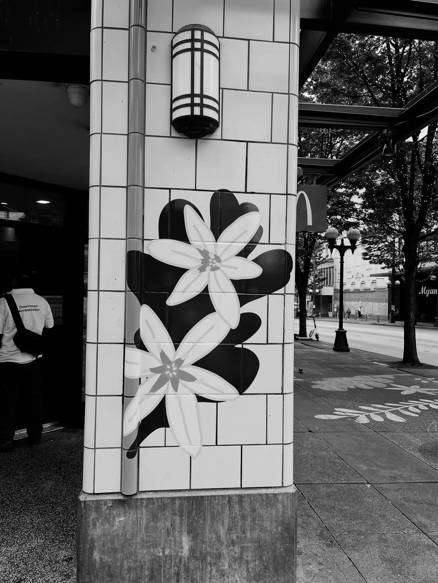 check out these cutie patootie vinyl stickers designed by @bonesandgold ! they are an extension of our &lsquo;connect the corners&rsquo; sidewalk mural project in collaboration with @downtownseattle and a perfect solution to adding art to businesses 