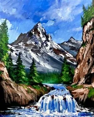 Paint Nite: Happy Mountains and Trees II