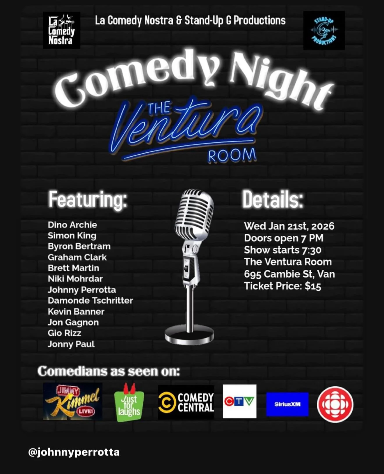 Event Comedy Night At The Ventura Room