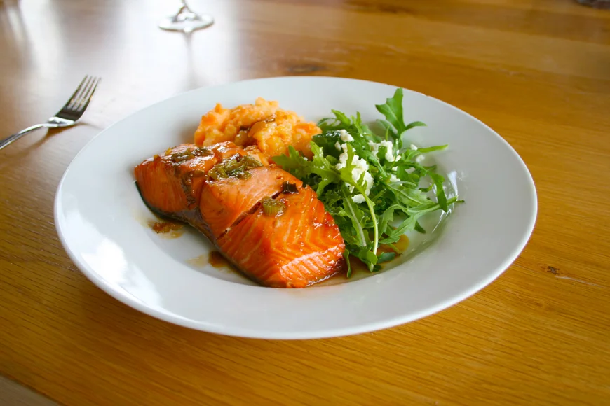 Sam’s Maple &amp; Soy Salmon with Mash