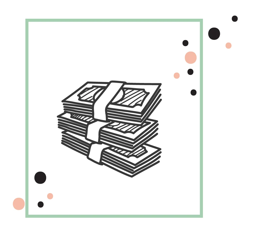 an illustration of a stack of money signifying highly converting sales funnel
