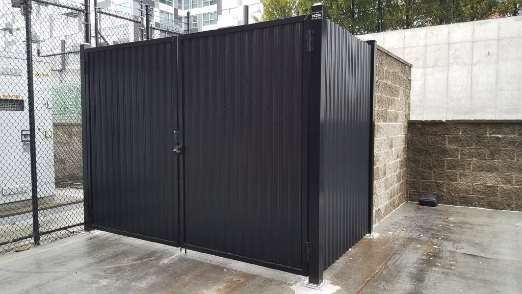 8' high black aluminum privacy