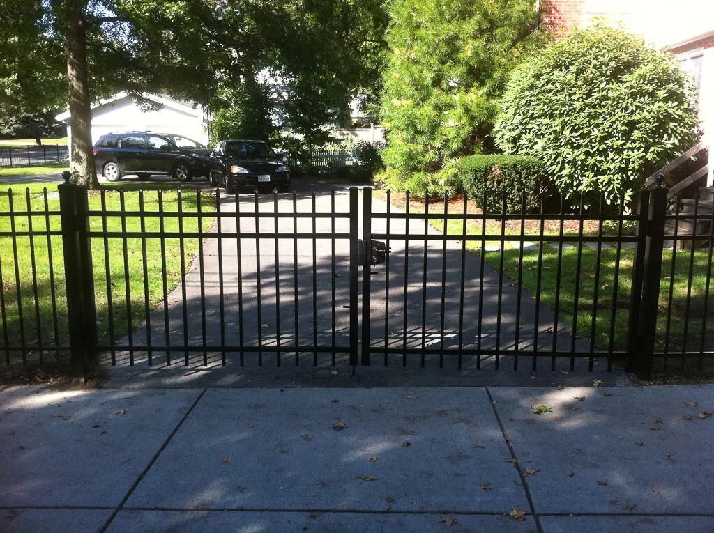 aluminum double drive gate in Brookline