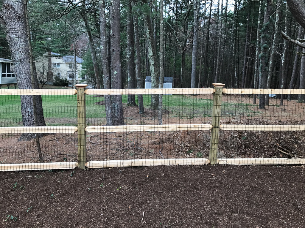 square post and rail and 1x4 welded wire in Sudbury