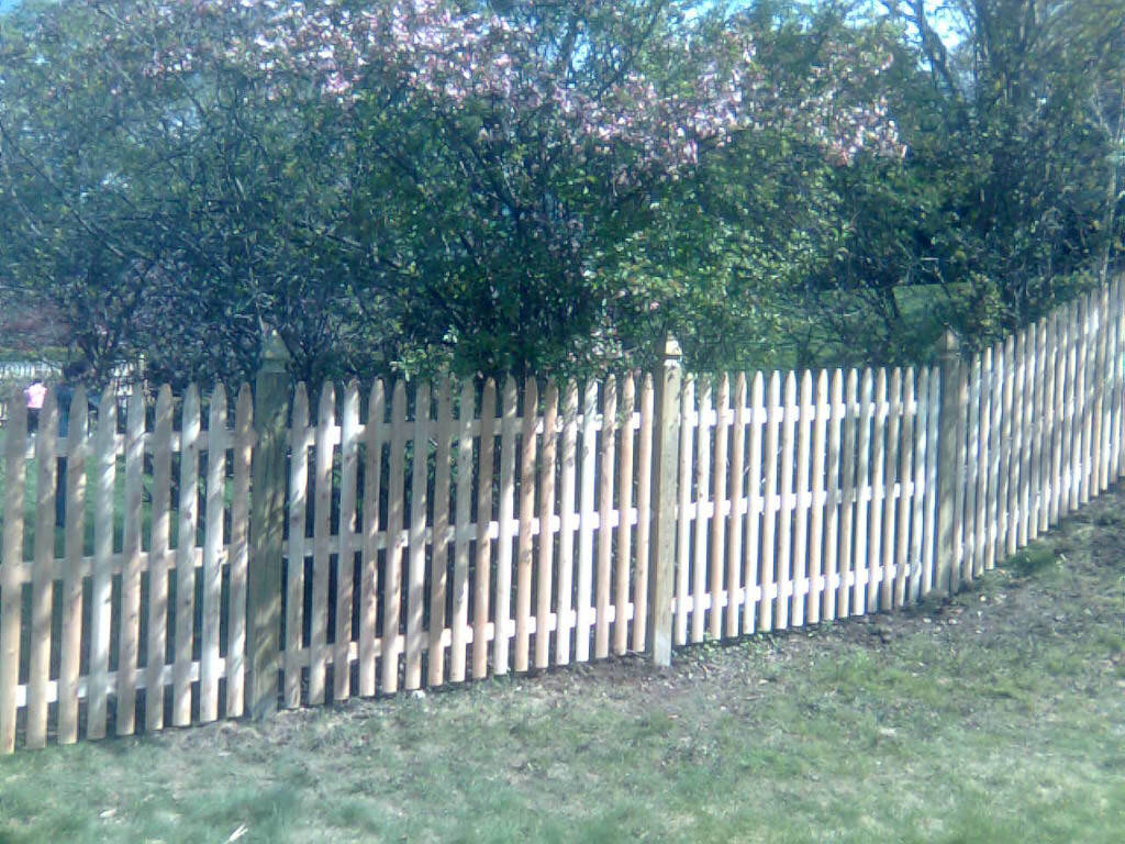 space stockade in Brookline with gothic posts