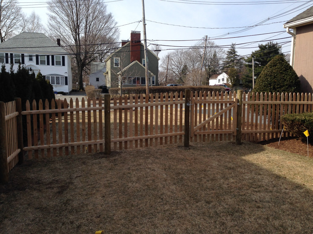 space stockade with round posts in Belmont