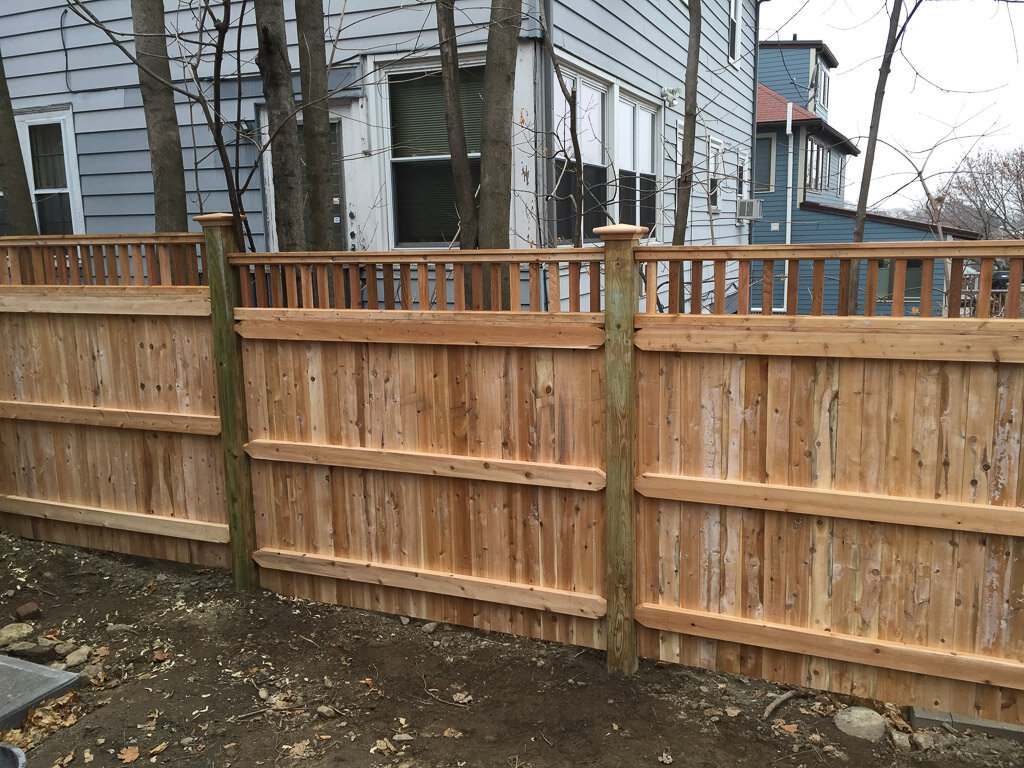 6' high cedar chestnut hill topper in Brookline