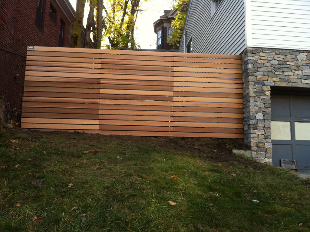horizontal boards clear red cedar in Brookline
