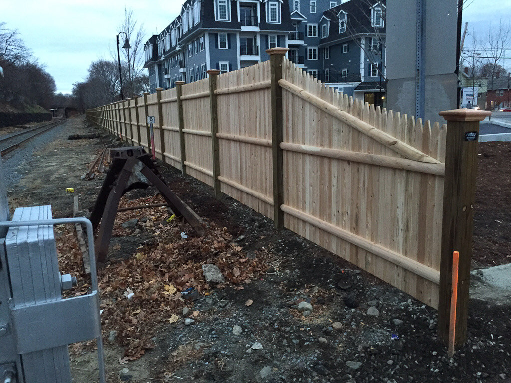 6' high stockade with square posts in Waltham2