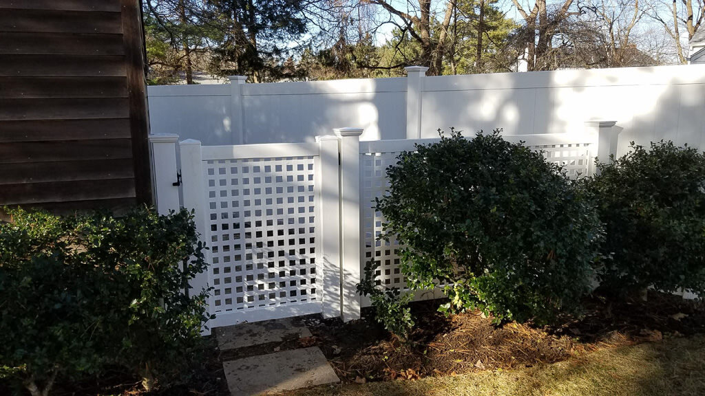 all lattice vinyl fence in Newton