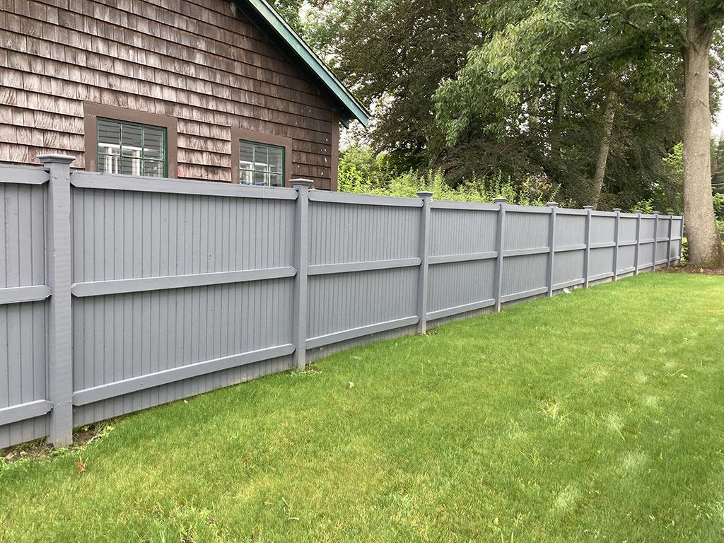 Stained cedar 1x4 T&G board in Wellesley