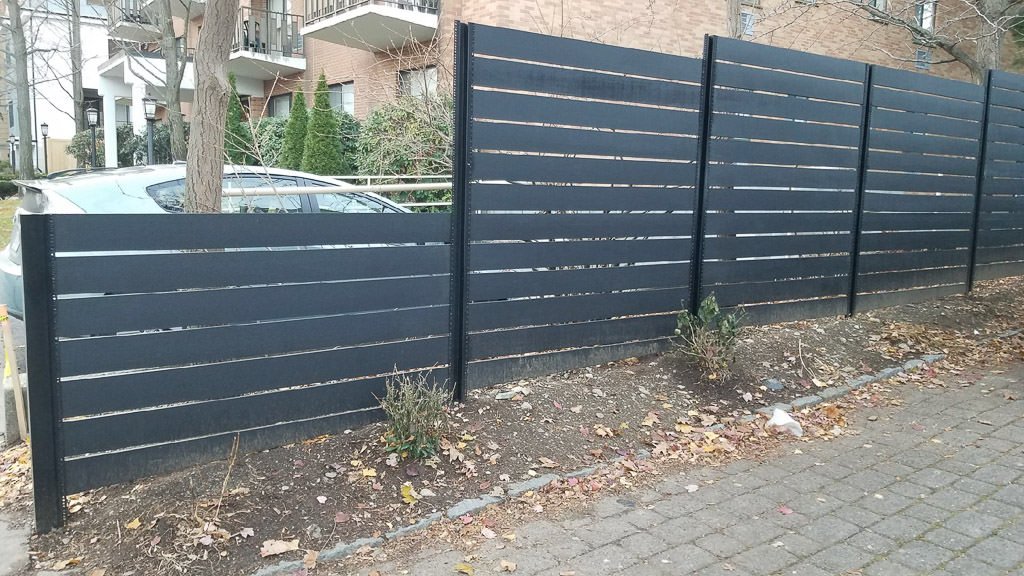 Horizontal board, stained black in Brookline2