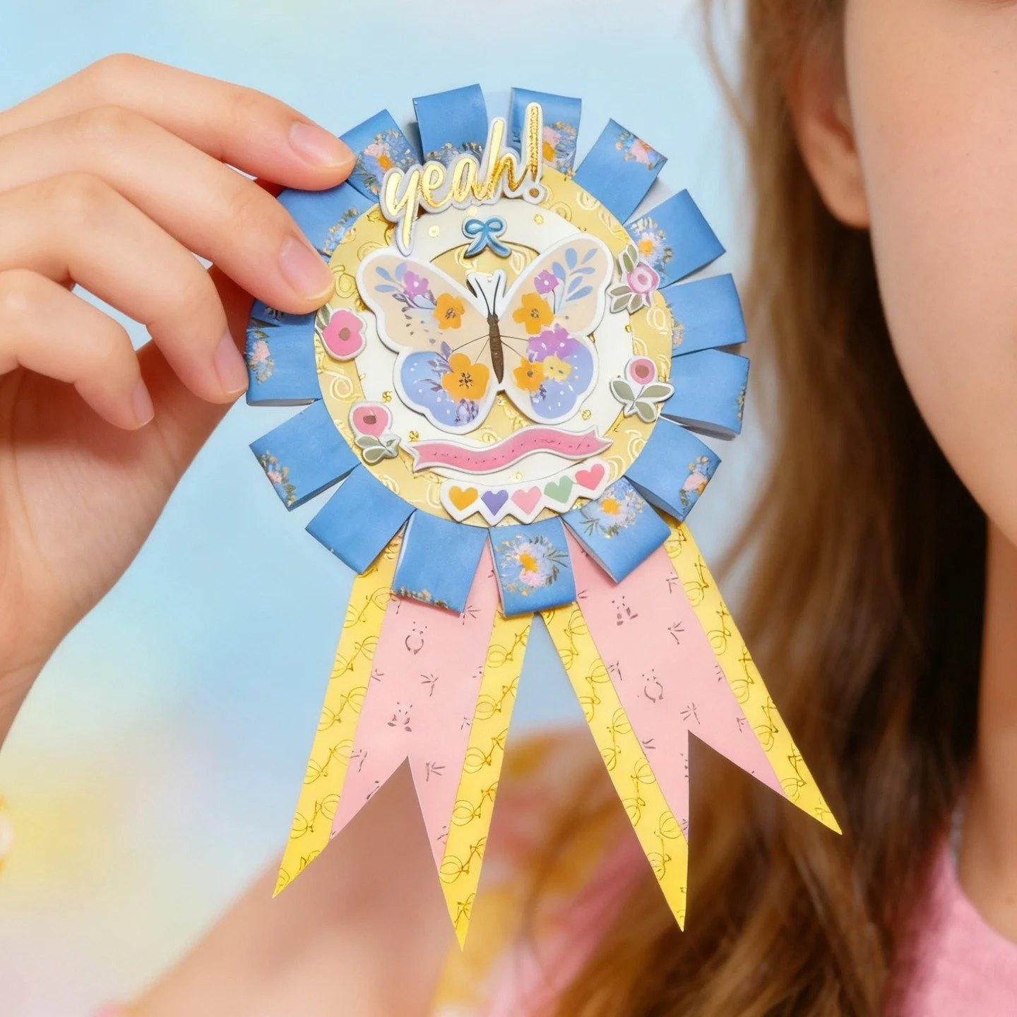 Shake up your style with this whimsical paper badge!Handcrafted with floral love and a "yeah!"bibe!Made from our LUSH GARDEN COLLECTION!##diypaperart #papercrafts #handmadecrafts #paperlovers #kidscrafts