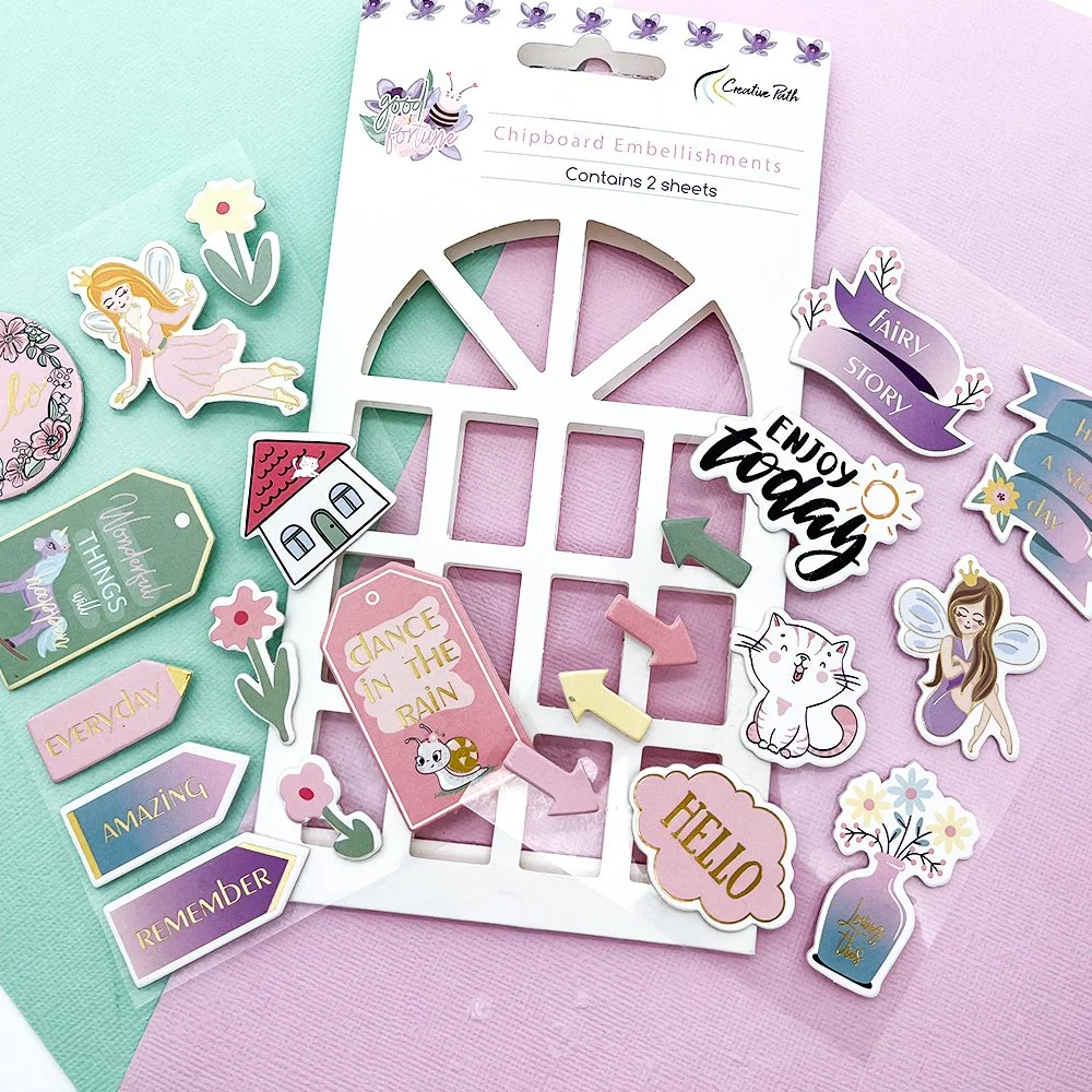 Good Fortune Chipboard Embellishments – 2 Sheets