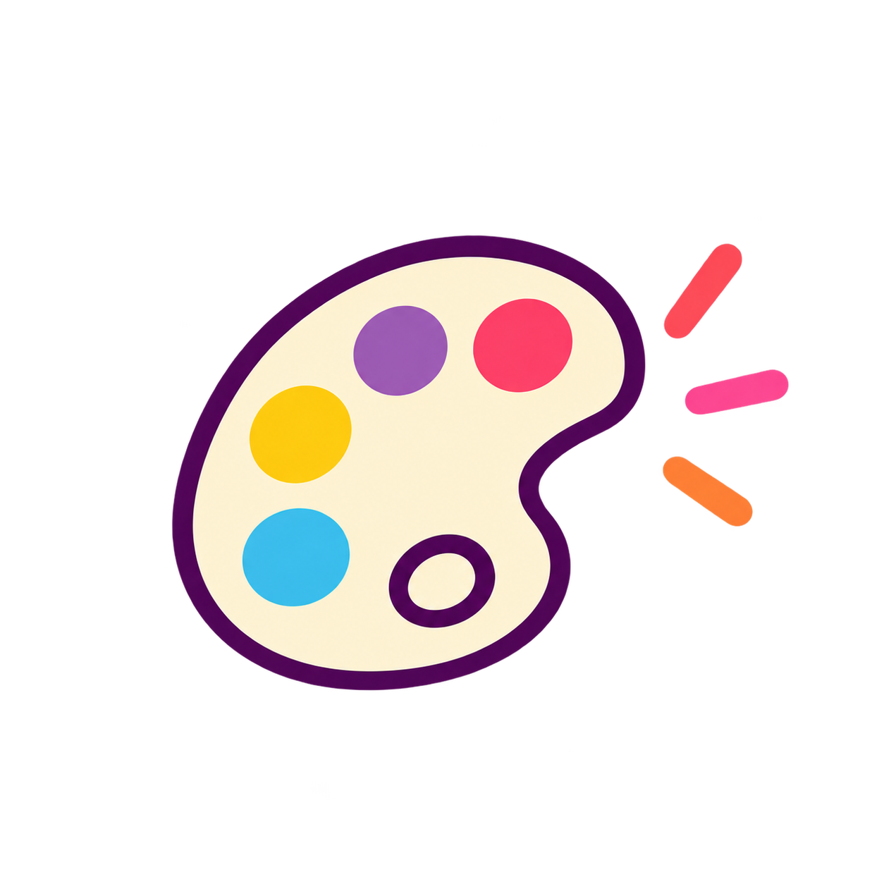 Colourful paint palette representing easy-to-start creative kits