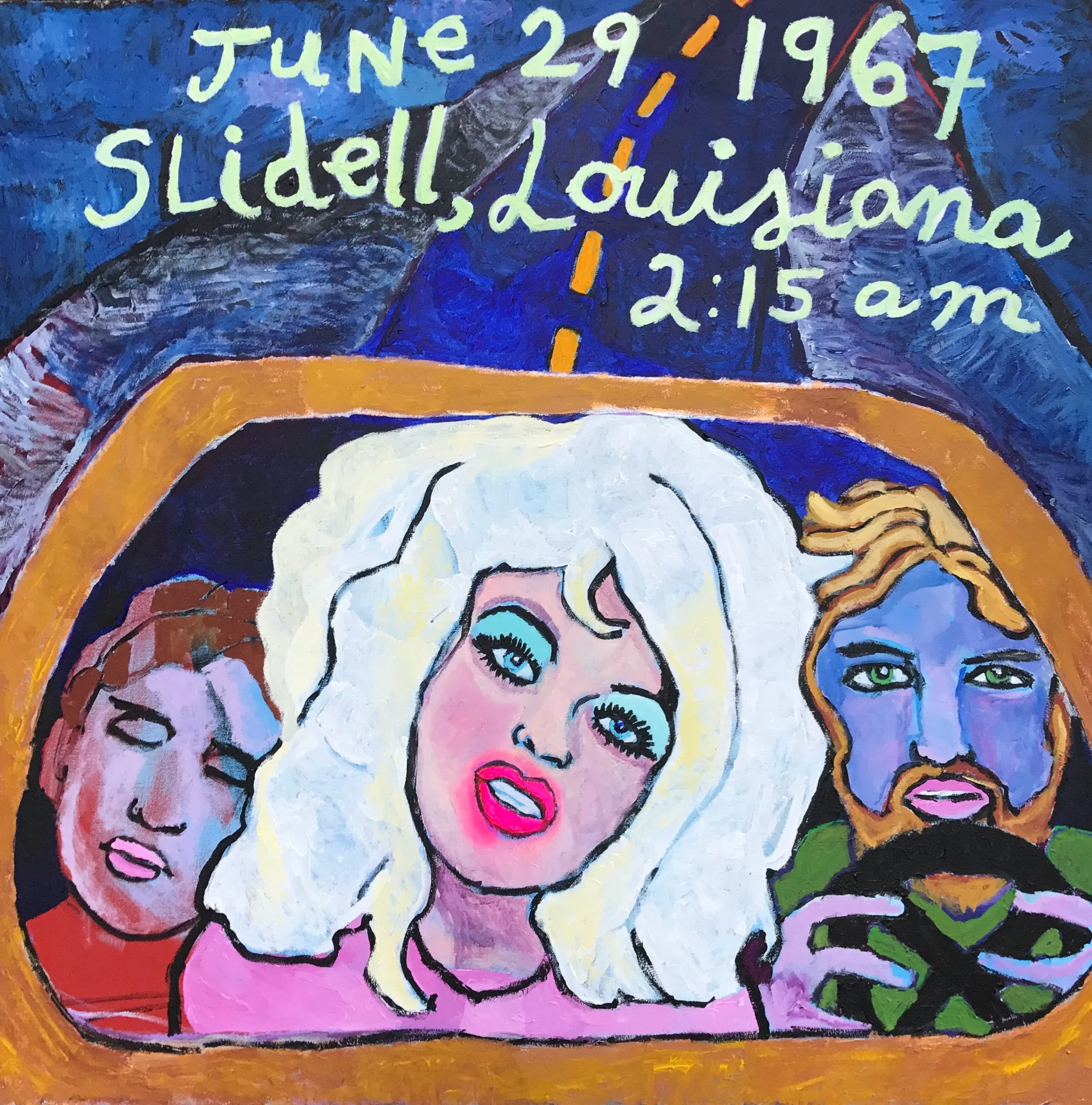 sold / The Death of Jayne Mansfield / 60x60in / acrylic on canvas 