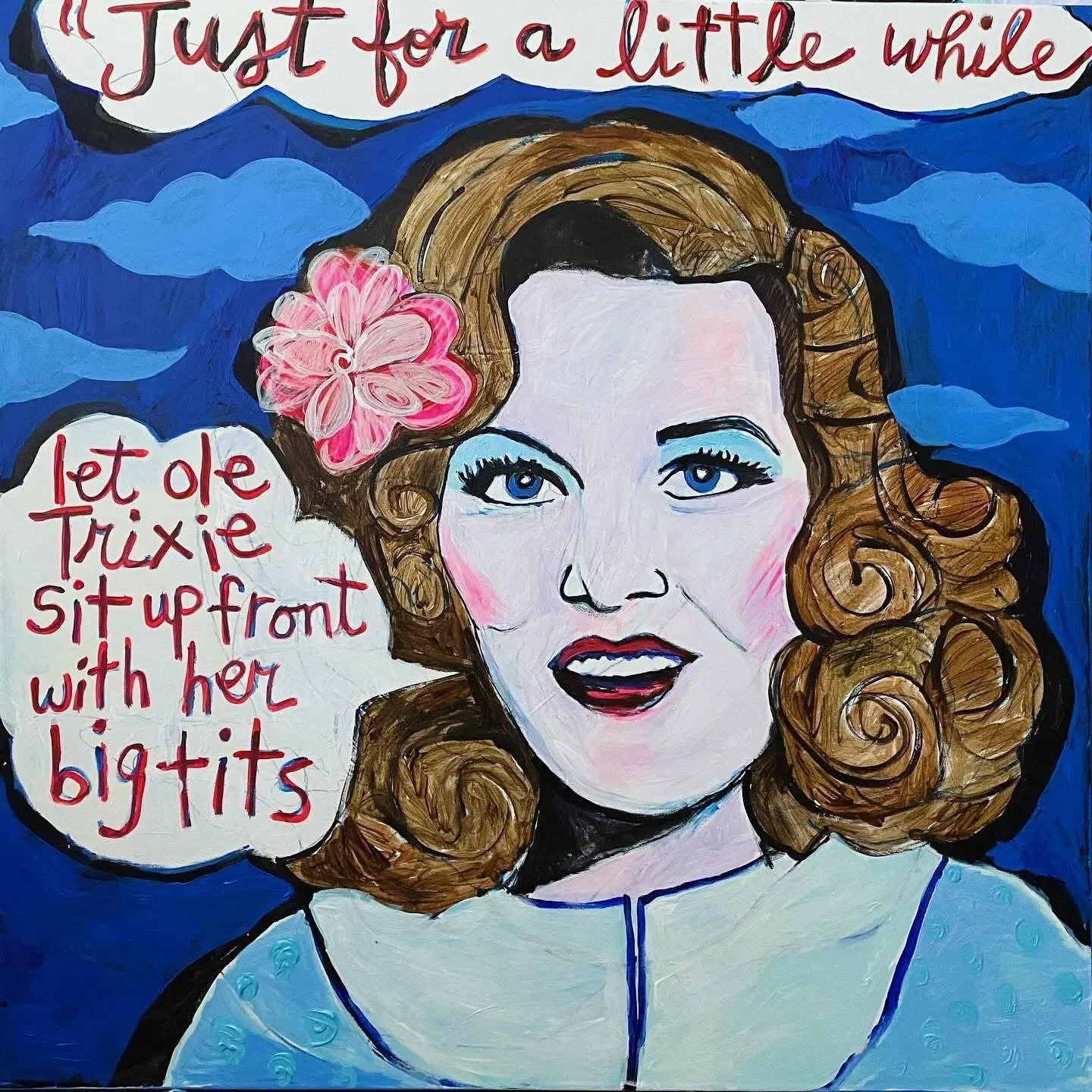 Madeline Kahn / Paper Moon /36x36in acrylic on canvas 