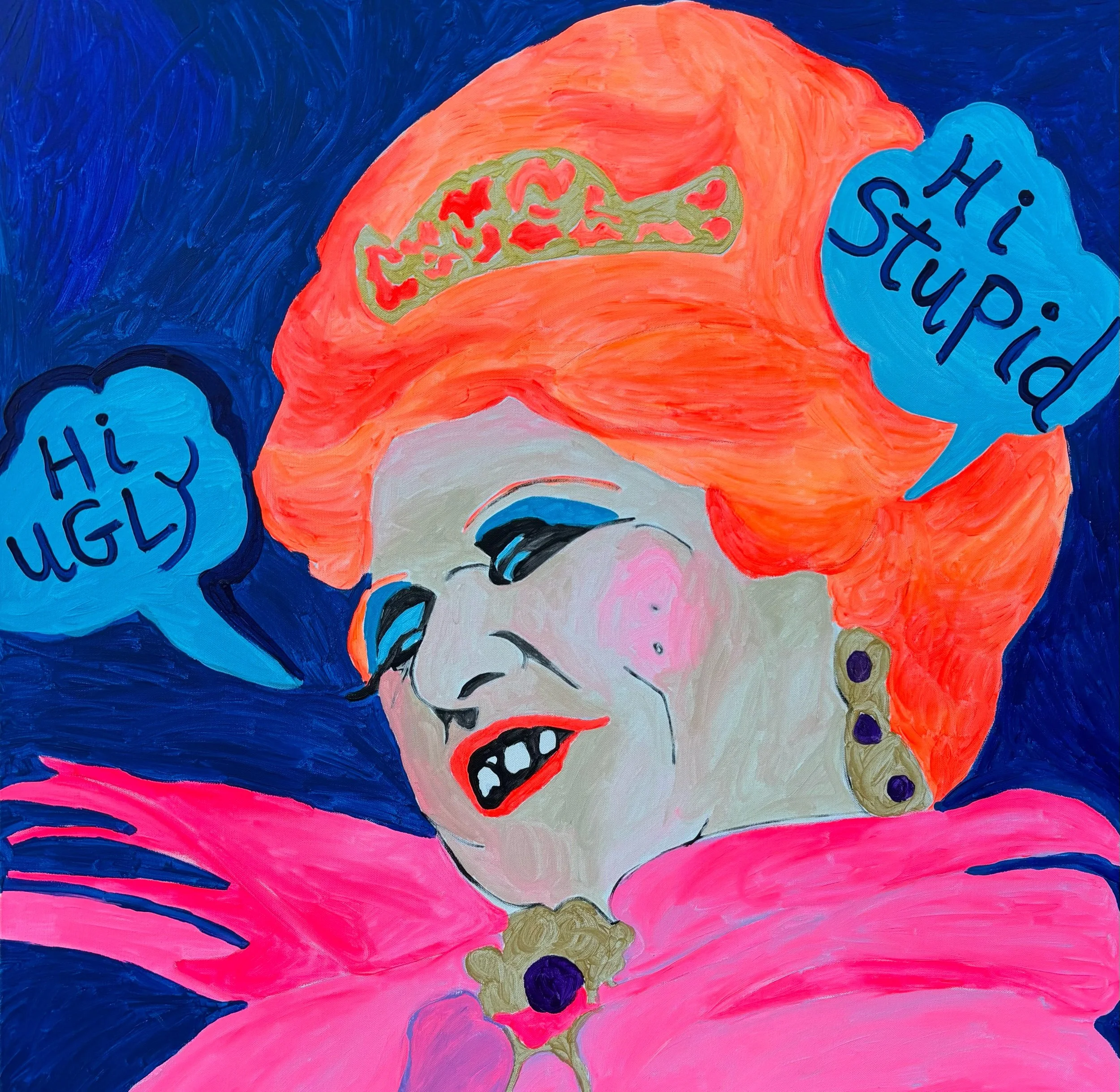 Edith Massey / Queen Carlotta / 36x36in acrylic on canvas 