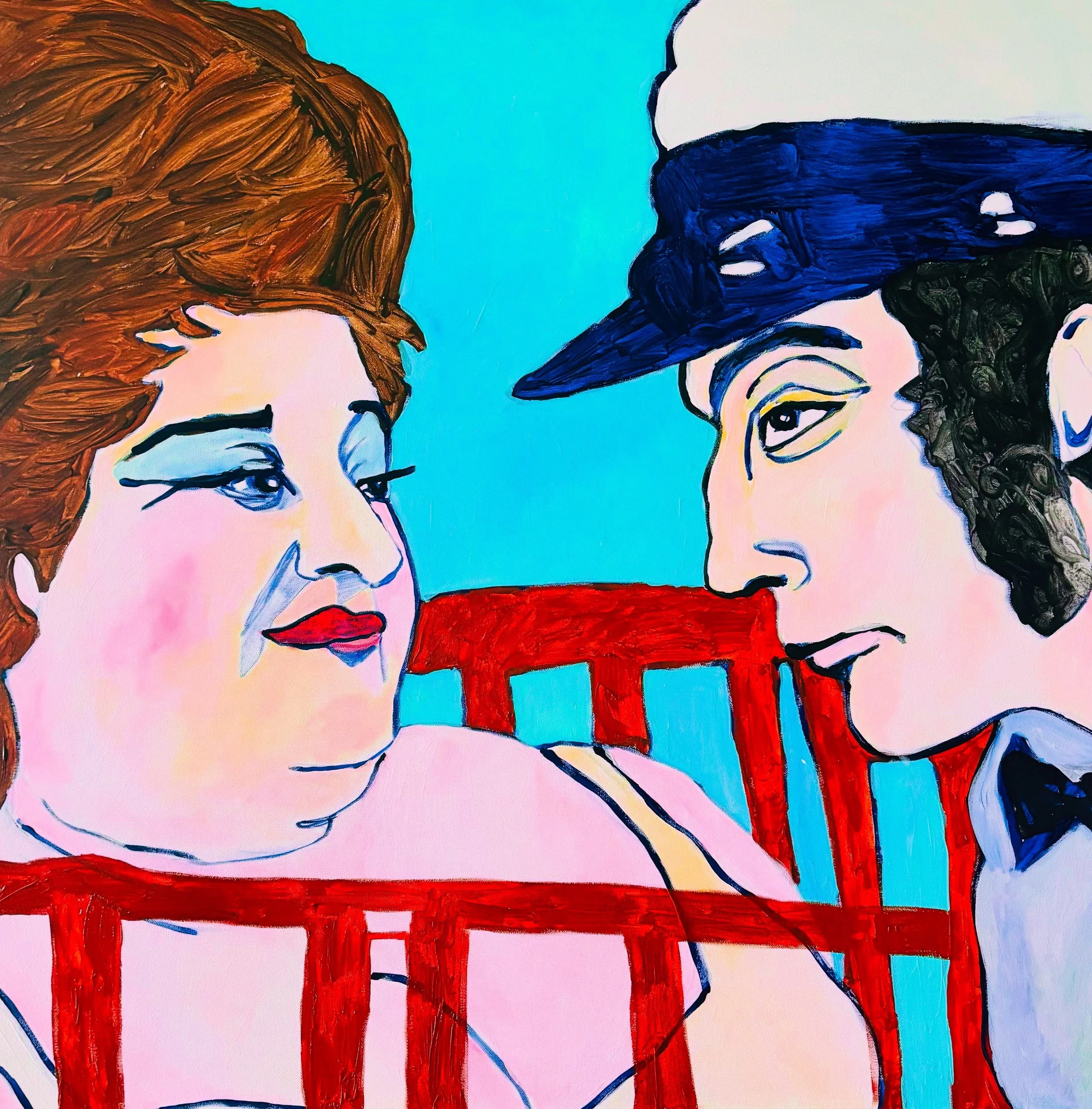 Edie and the Egg Man / 36x36in acrylic on canvas 