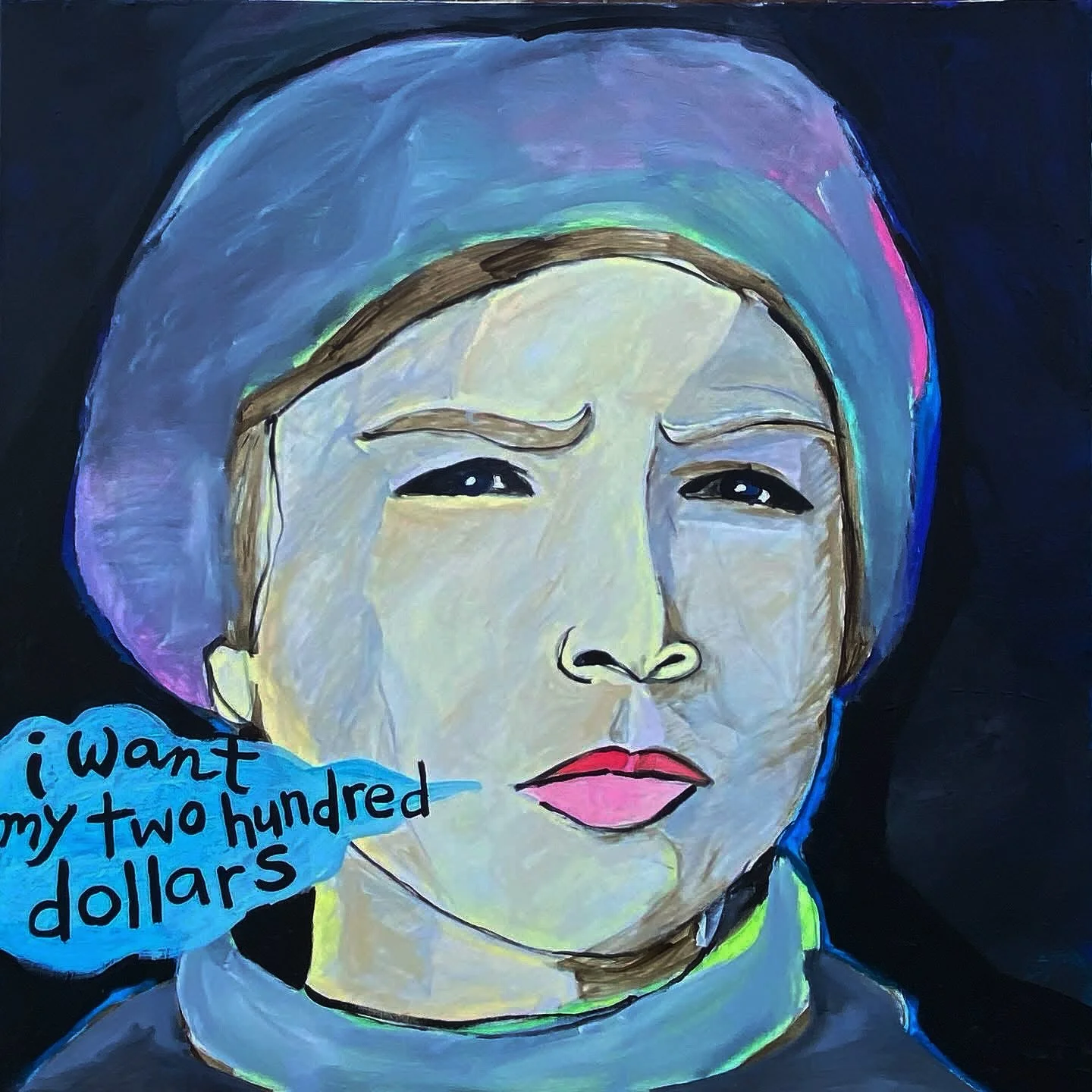 Tatum O’Neal / Paper Moon / 36x36in acrylic on canvas 