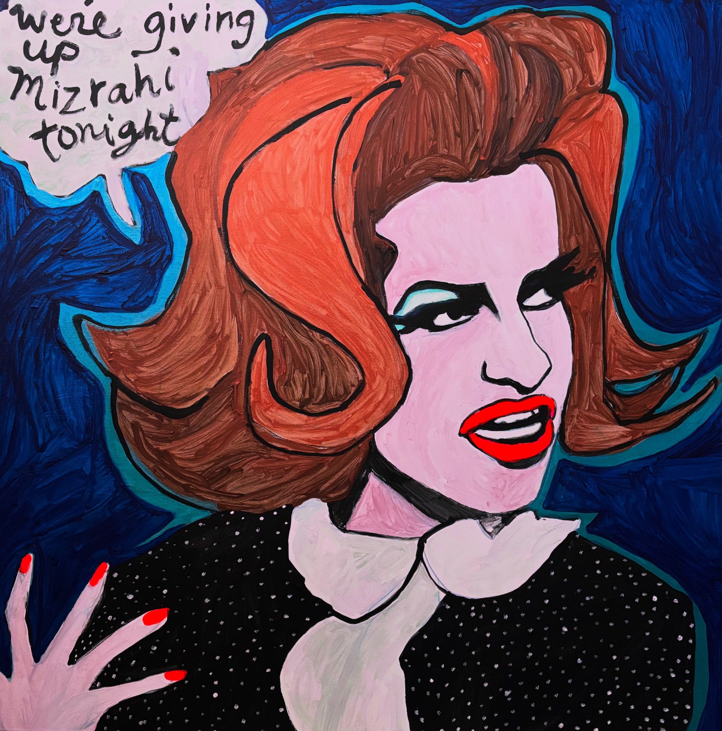 Sandra Bernhard/ 36x36in / acrylic on canvas 