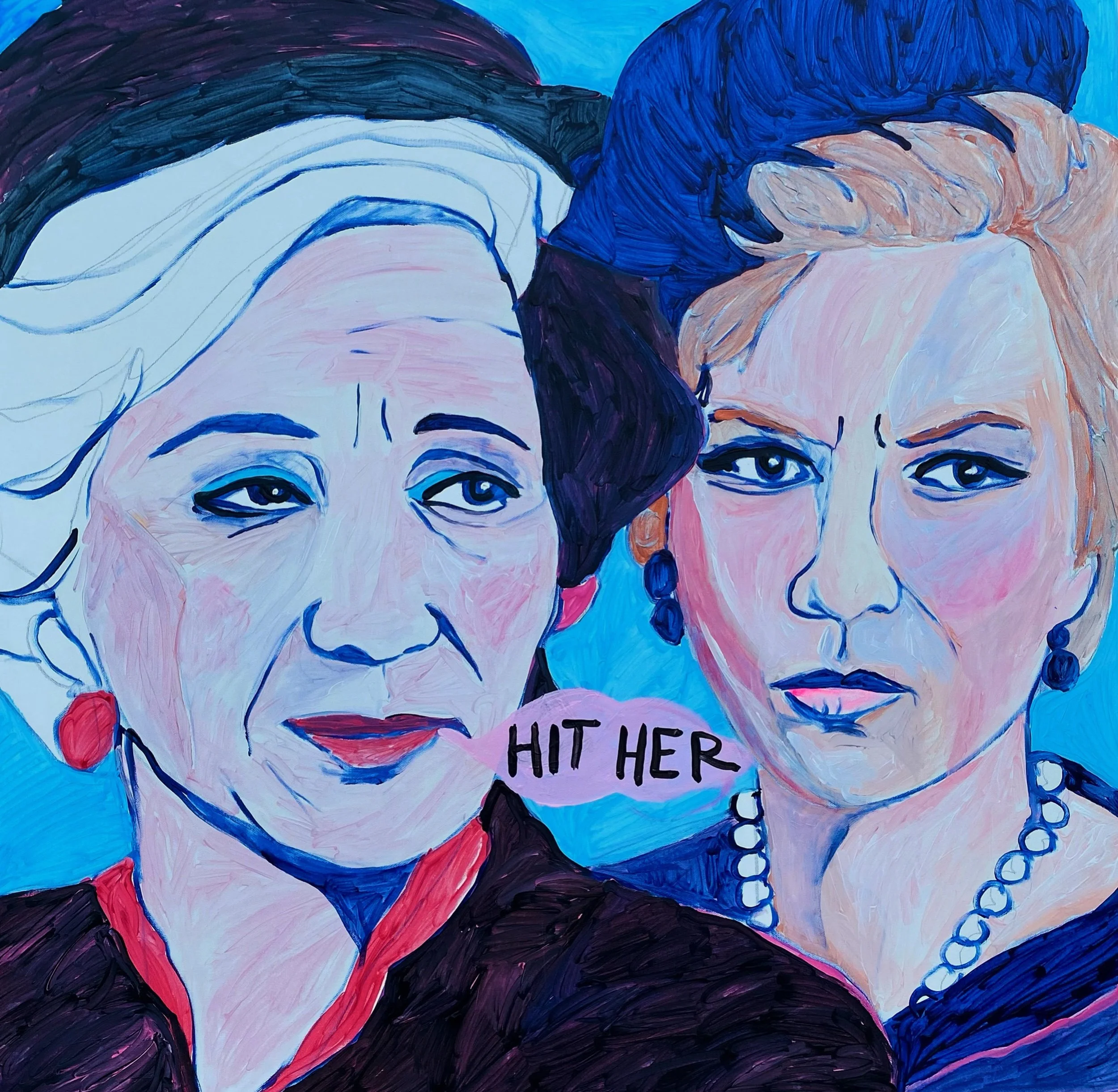 Ousier and Clairee / Steel Magnolias/ 36x36in 