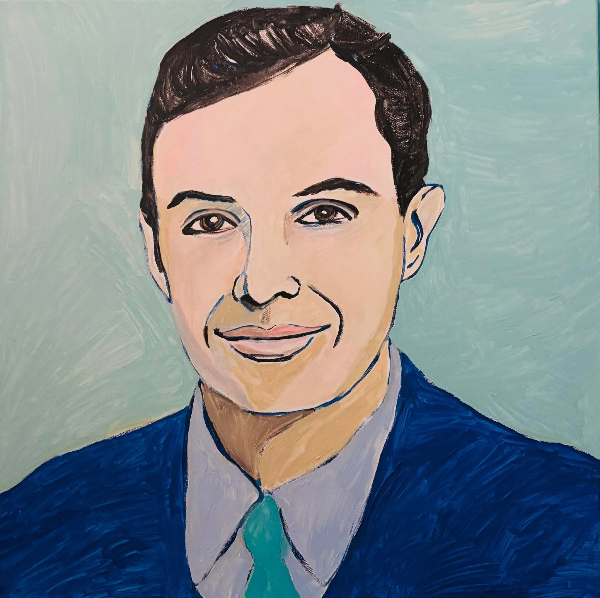 My father in high school (1954) / acrylic on canvas/ 24x24in 