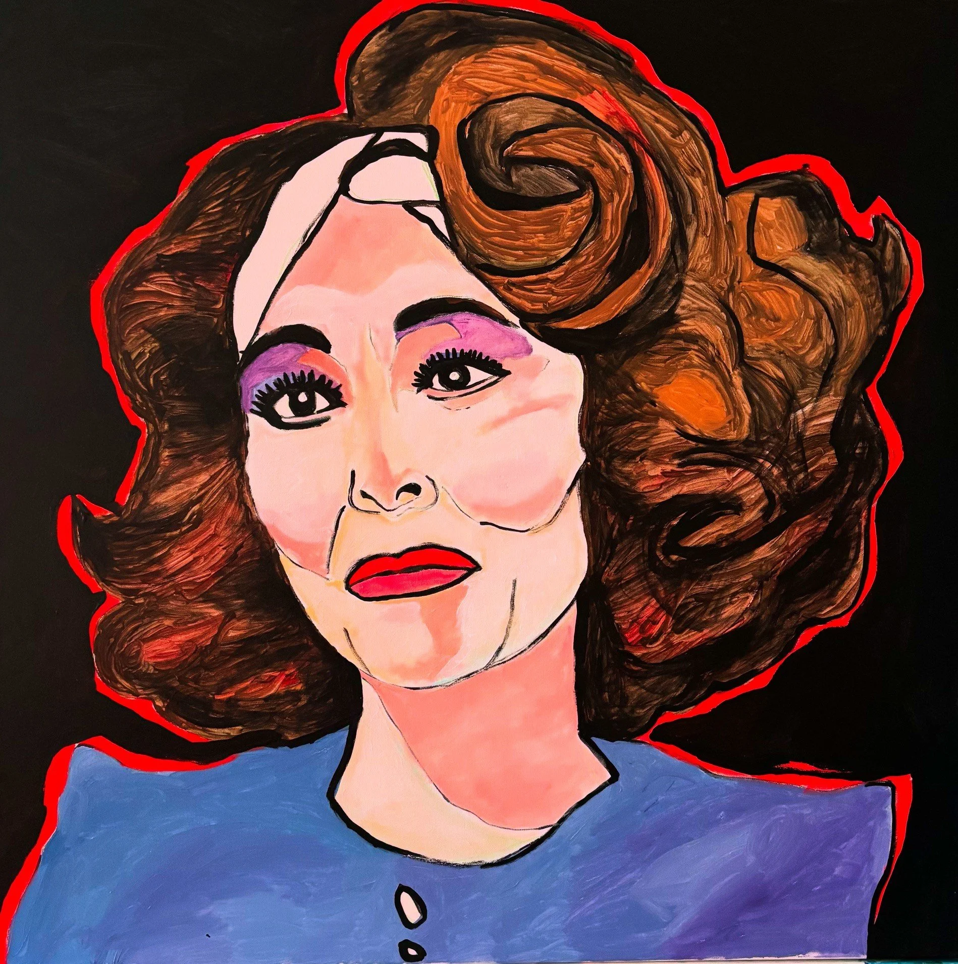 Mommie dearest (cold cream) 36x36in acrylic on canvas 