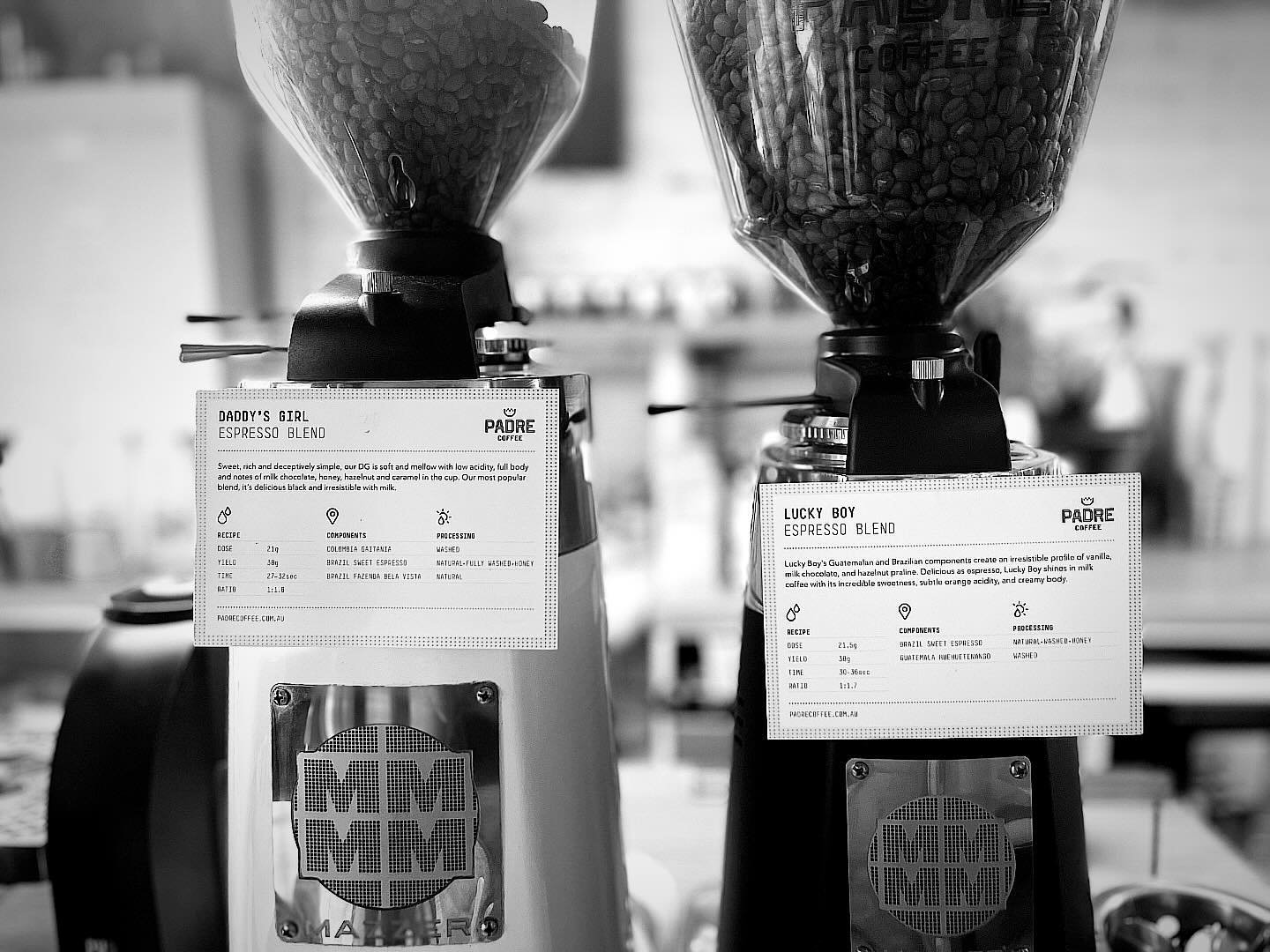 Are you a lucky boy? 🧒 Or are you a daddy&rsquo;s girl? 👧 @citizen_cafe_ @padrecoffee @slayerespresso &hellip; both blends working side by side for a palate of your choice 🙏❤️ #caf&egrave; #coffeeshop #coffeebeans #coffeegram #coffeelife #coffeebl