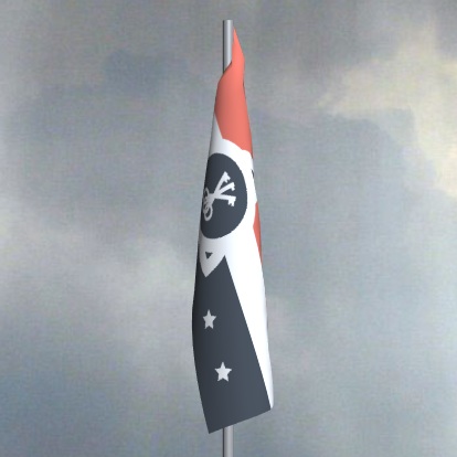 Simulation of the Flag Hanging Without Wind