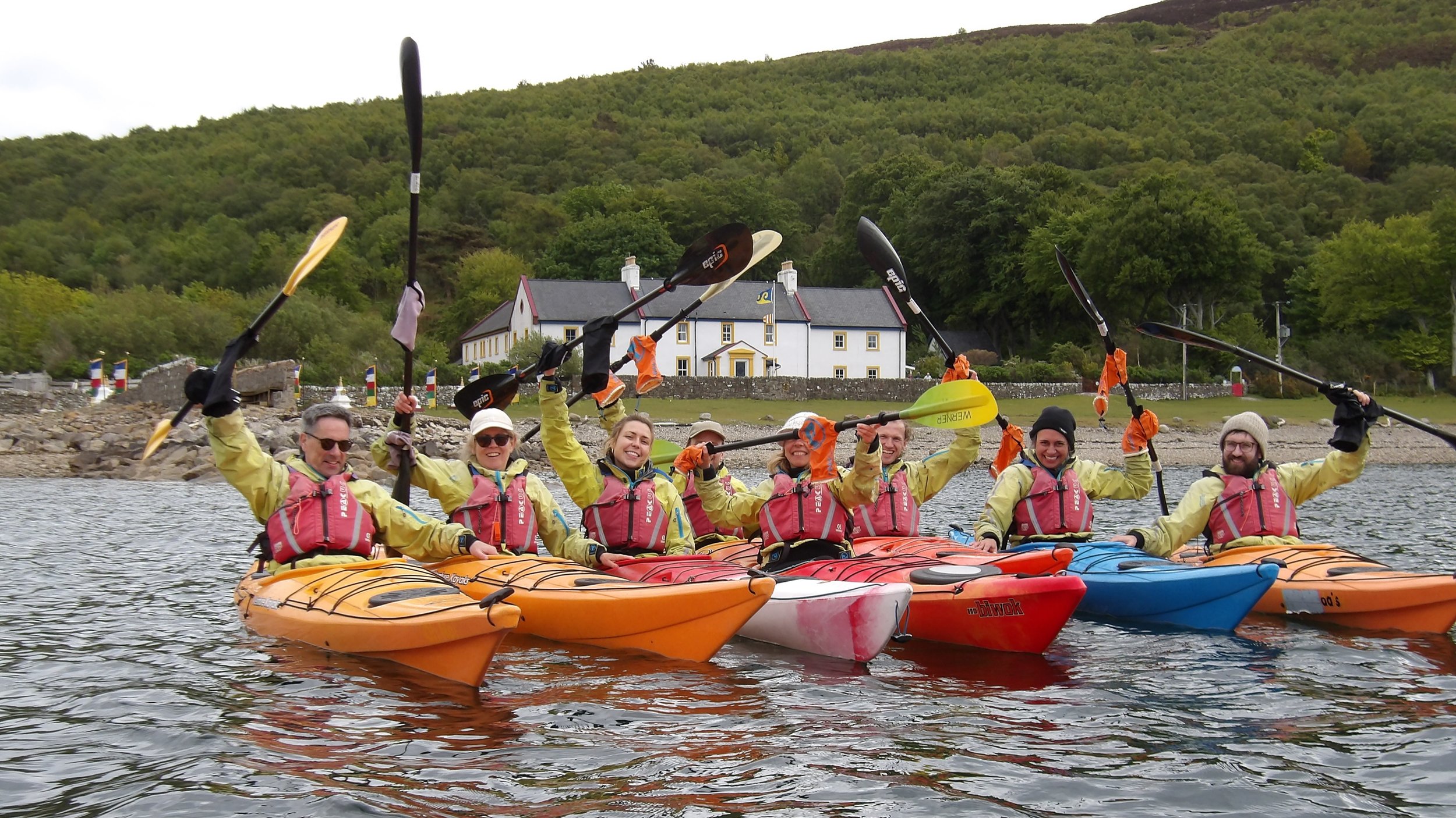 100_0039 Holy Isle Paddles in air.JPG