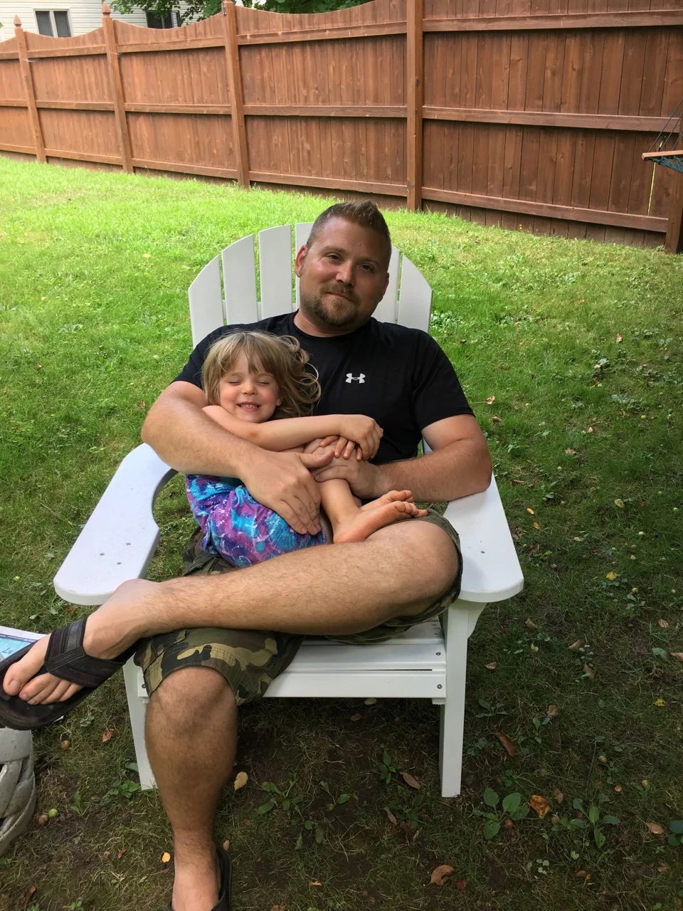 Tessa my daughter and I after a long day of landscaping.