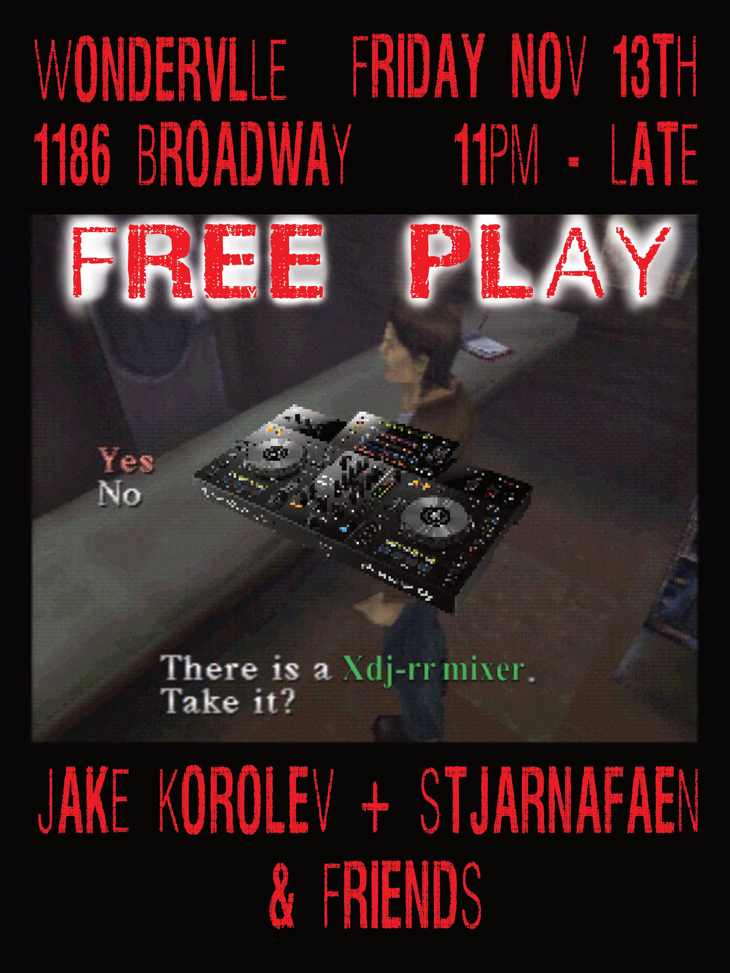 FREE PLAY: Jake Korolev + stjarnafaen & Friends Flyer