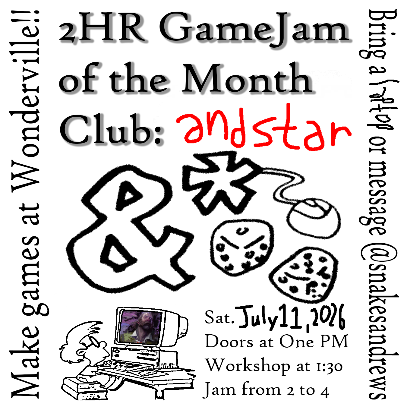 Monthly 2 Hr GameJam Club: andstar Flyer