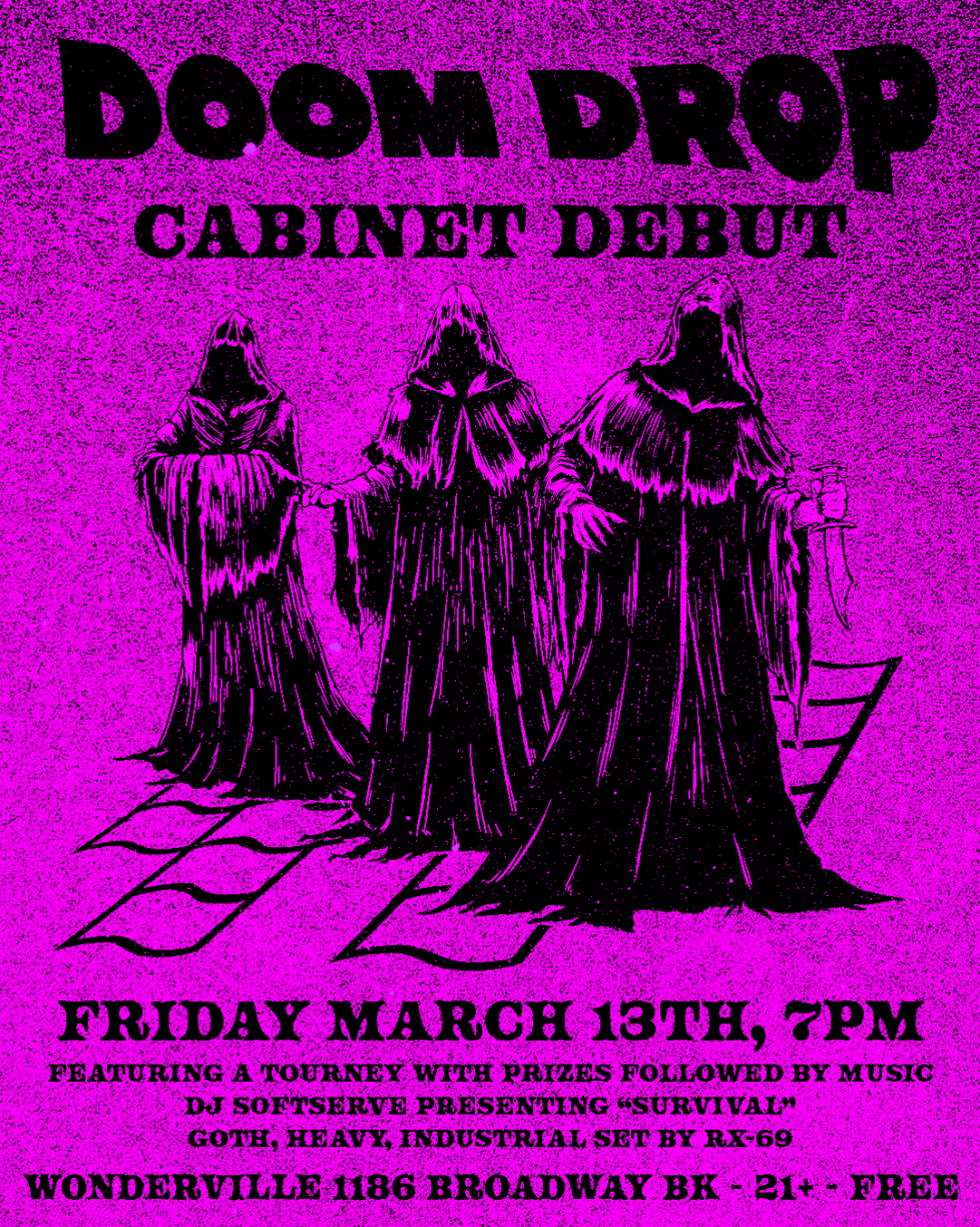 Doom Drop cabinet release party