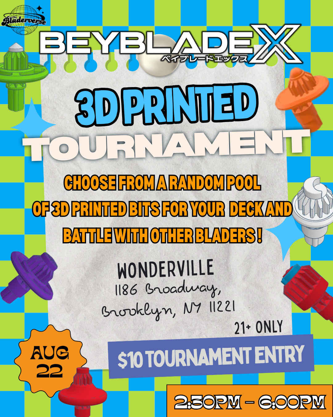 Beyblade X: 3D PRINTED PARTS TOURNEY! Flyer