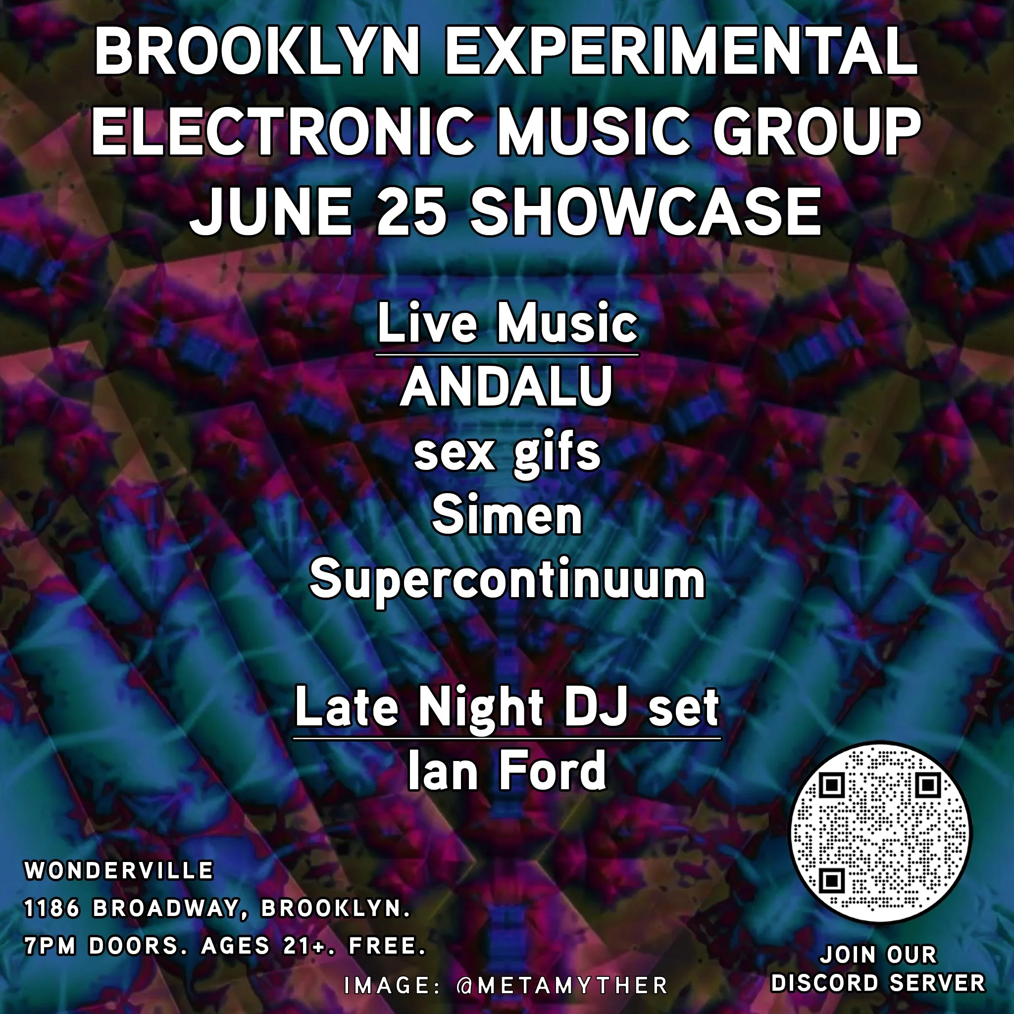 Brooklyn Experimental Electronic Music June Artist Showcase Flyer