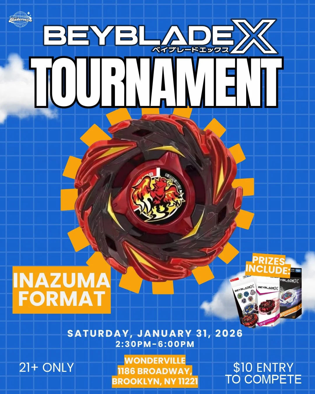 Beyblade X Tournament: Inazuma Format Flyer