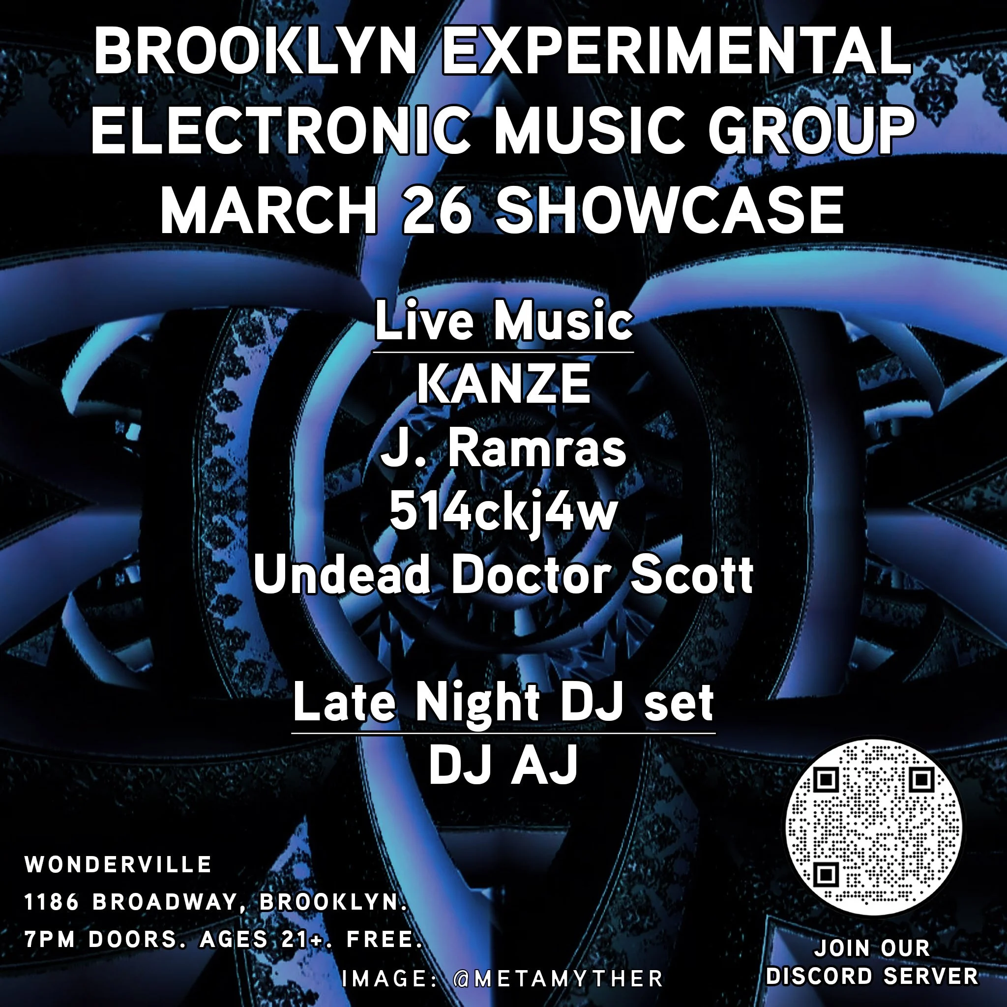 Brooklyn Experimental Electronic Music March Artist Showcase Flyer