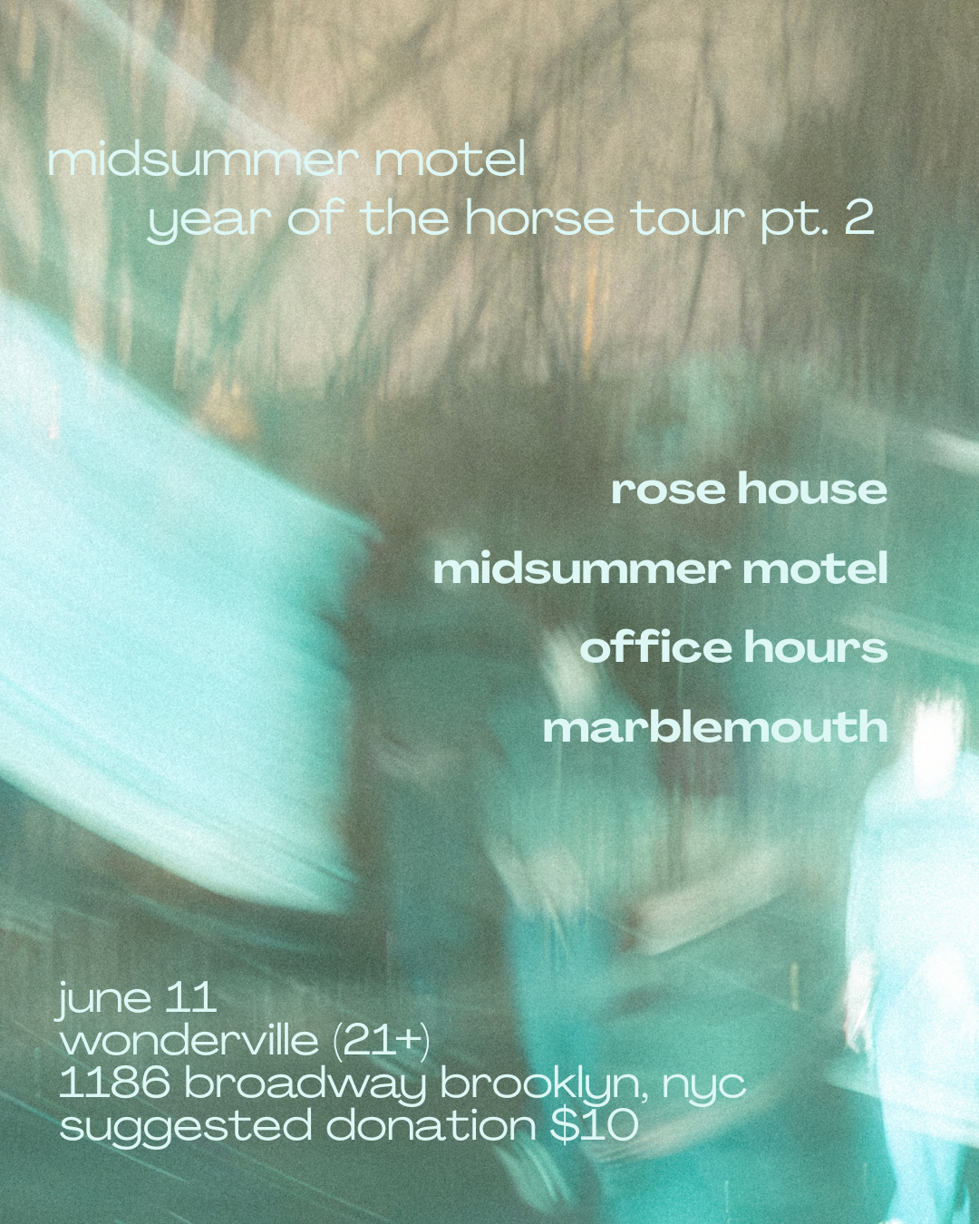 Midsummer Motel Year of the Horse Tour pt. 2: Live in Brooklyn Flyer
