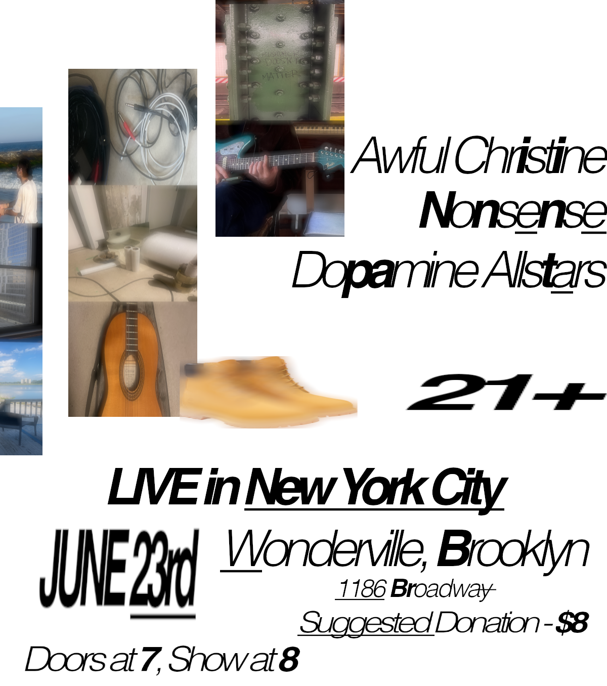 Dopamine Allstars / Awful Christine / Nonsense LIVE in New York Flyer