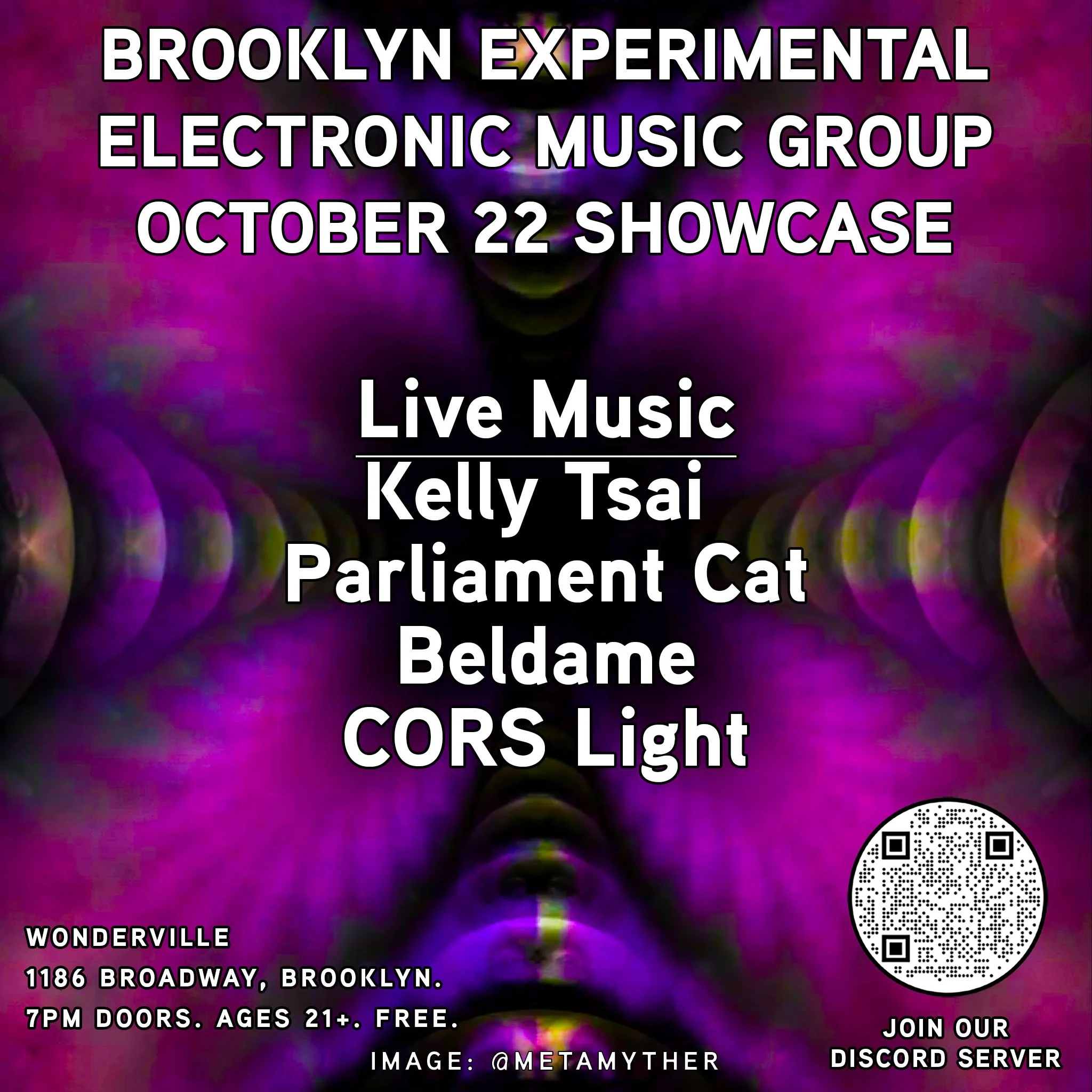 Brooklyn Experimental Electronic Music October Artist Showcase Flyer