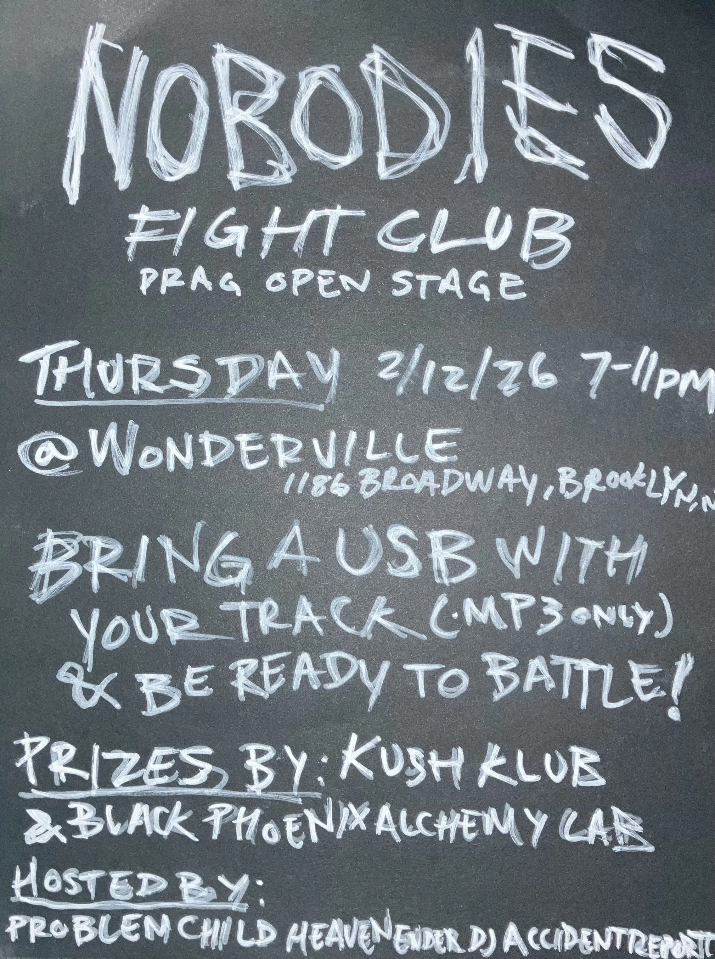 Nobodies Fight Club Flyer