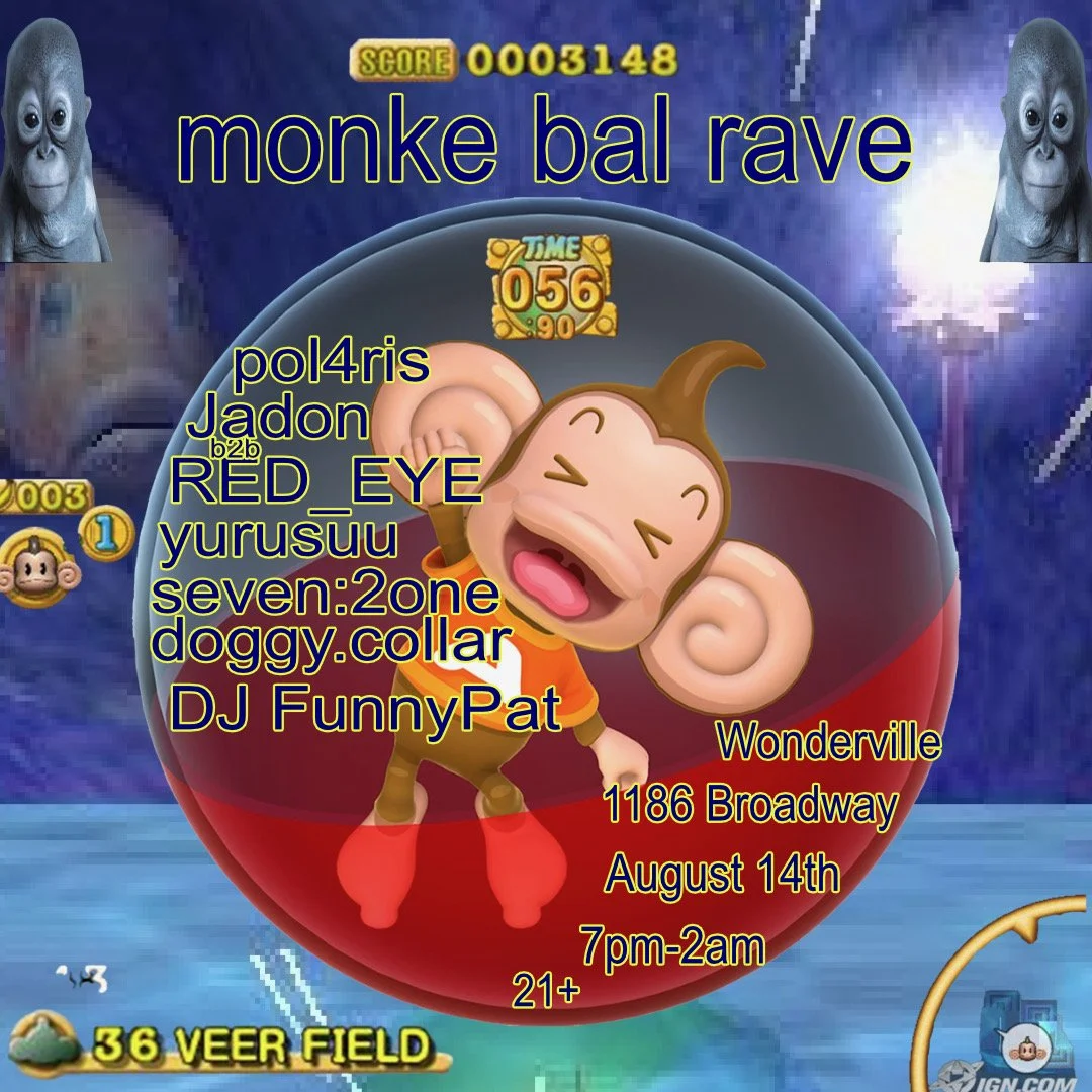 Monkey Ball Rave Flyer
